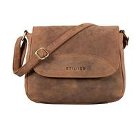 STILORD 'Juliet' Umhängetasche Damen Leder klein Vintage Handtasche Schultertasche Freizeittasche Crossbag Shopper Tasche elegant zum Umhängen, Farbe:torino - braun
