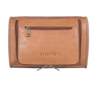 STILORD Juri Leder Kulturbeutel Groß für Damen und Herren Unisex Waschtasche für Unterwegs Kosmetiktasche aus Hochwertigem Echtleder Farbe:taranto - braun