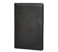 STILORD 'Kaden' Schmale Dokumentenmappe A4 Leder-Mappe Groß Konferenzmappe Vintage Echtleder Aktenmappe für Meeting Büro Business mit 2 Kartenfächern und 4 Stiftehaltern, Farbe:schwarz