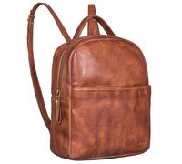 STILORD 'Kayla' Damen Rucksack Leder Elegant klein - Lederrucksack Rucksackhandtasche Vintage Daypack Handtasche City Ausgehen Shopping Freizeit Echtleder, Farbe:brandy - cognac