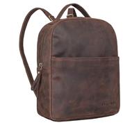 STILORD 'Kayla' Damen Rucksack Leder Elegant klein - Lederrucksack Rucksackhandtasche Vintage Daypack Handtasche City Ausgehen Shopping Freizeit Echtleder, Farbe:zamora - braun