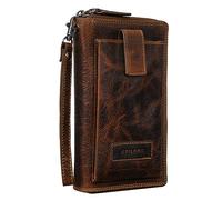 STILORD 'Kieran' Reisebrieftasche Leder Reise-Geldbörse mit Handyfach Handgelenktasche viele Fächer XL-Brieftasche RFID-Blocker Echtleder Vintage, Farbe:luino - braun