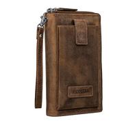 STILORD "Kieran Reisebrieftasche Leder Reise-Geldbörse mit Handyfach Handgelenktasche viele Fächer XL-Brieftasche RFID-Blocker Echtleder Vintage Farbe:Bergamo - braun