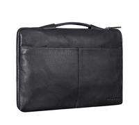 STILORD Kit 15.6 Zoll Laptop Tasche Leder Notebook Tasche Herren für Arbeit Reisen Business Schmale Laptophülle aus Echtleder Premium Laptoptasche Farbe:schwarz