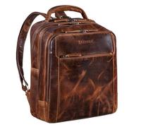 STILORD 'Kobe' Business Rucksack Leder Groß und Breit ideal als Lehrer Rucksack Schulrucksack Backpack Laptoprucksack mit vielen Fächern aus Echtem Vintage Leder, Farbe:kara - cognac