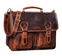 STILORD 'Kronos' Aktentasche Leder Herren Lehrertasche Leder-Tasche Büro Business groß Arbeitstasche Umhängetasche Vintage Echtleder aufsteckbar, Farbe:milano - braun
