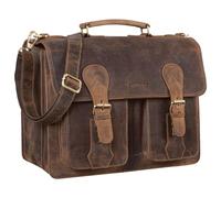 STILORD 'Kronos' Aktentasche Leder Herren Lehrertasche Leder-Tasche Büro Business groß Arbeitstasche Umhängetasche Vintage Echtleder aufsteckbar, Farbe:calais - braun