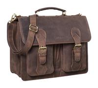STILORD 'Kronos' Aktentasche Leder Herren Lehrertasche Leder-Tasche Büro Business groß Arbeitstasche Umhängetasche Vintage Echtleder aufsteckbar, Farbe:veleta - braun
