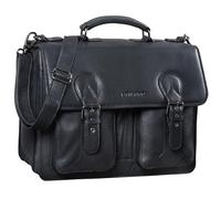STILORD 'Kronos' Aktentasche Leder Herren Lehrertasche Leder-Tasche Büro Business groß Arbeitstasche Umhängetasche Vintage Echtleder aufsteckbar, Farbe:obsidian schwarz