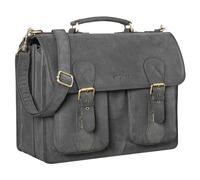 STILORD 'Kronos' Aktentasche Leder Herren Lehrertasche Leder-Tasche Büro Business groß Arbeitstasche Umhängetasche Vintage Echtleder aufsteckbar, Farbe:anthrazit