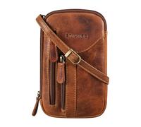 STILORD Lane 3-in-1 Handy Umhängetasche Gürteltasche Handgelenktasche Leder Brustbeutel für Smartphone Kleine Crossbody Bag Vintage Echtleder Farbe:Kara - Cognac