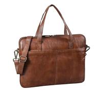 STILORD "Leonel Schmale Laptoptasche 15.6 Zoll Leder Aktentasche Herren Notebooktasche Cognac Echtleder Laptop Sleeve Dünne Business Umhängetasche mit Schultergurt & Griff