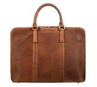 STILORD "Leonora Schmale Aktentasche Damen Leder Dokumententasche A4 - Elegante Büro Tasche 15,6-16 Zoll Laptoptasche Echtleder mit Standfüßen für Arbeit & Uni Farbe:andorra - braun