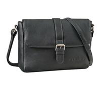 STILORD 'Letizia' Leder Schultertasche Damen mittelgroß Crossbody Bag Frauen Handtasche Leder Umhängetasche Damen Tasche Vintage Ledertasche Damentasche, Farbe:schwarz