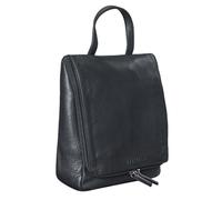 STILORD Lewi Kulturbeutel zum Aufhängen Leder Kulturtasche Waschtasche mit Henkel und Haken Reise Necessaire Vintage Leder Farbe:schwarz