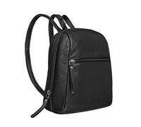 STILORD Lia Mini Rucksack Damen Leder Kleiner Daypack Lederrucksack Vintage Rucksackhandtasche für City Ausgehen Shopping Frauen Tagesrucksack XS Echtleder Farbe:schwarz