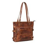 STILORD 'Liara' Shopper Tasche Damen Groß Leder Handtasche Umhängetasche Schultertasche Elegante Tasche für Frauen DIN A4 Tote Bag Vintage Echtleder, Farbe:kara - cognac