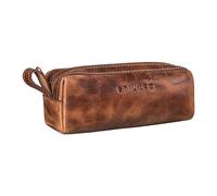 STILORD Linus Etui Leder Vintage Herren Damen Stifteetui Lederetui Federmappe quadratisch Stiftetasche echtes Rindsleder Farbe:Napoli - braun