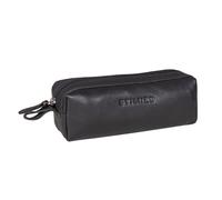 STILORD 'Linus' Etui Leder Vintage Herren Damen Stifteetui Lederetui Federmappe quadratisch Stiftetasche Büffelleder, Farbe:schwarz