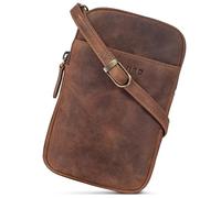 STILORD 'Loki' Vintage Echtleder Handytasche - Brustbeutel Perfekt für Reisen, Festivals & Unterwegs - Kleine Umhängetasche für Smartphone Farbe:mittel - braun