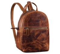 STILORD Lola Mini Daypack Damen Lederrucksack Cityrucksack Kleiner Tagesrucksack Rucksack Tasche für Frauen XS Stadtrucksack aus Echtem Leder Farbe:Kara - Cognac