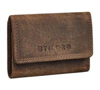STILORD 'London' Mini Portemonnaie Damen Klein Leder Geldbörse Herren mit RFID-Schutz Geldbeutel Vintage Portmonee Echtleder - ideale Größe für Hosentasche & Handtasche, Farbe:mittel - braun