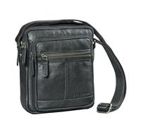 STILORD "Lorenzo Kleine Umhängetasche Herren Leder Crossbody Herrentasche Vintage Ledertasche Schultertasche Männerhandtasche kompakte Messenger Bag für 8 Zoll Tablet Farbe:schwarz