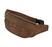 STILORD Lormeva Gürteltasche Leder ideal Cross-Body Umhängetasche Vintage Bauchtasche Hüfttasche für Herren Damen Belt Bag für Umschnalltasche Echtleder Farbe:aneto - braun