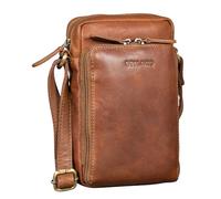 STILORD "Luigi'' Umhängetasche Herren Klein Leder Herrentasche zum Umhängen Vintage für Smartphone bis 6,5 Zoll Ledertasche Kleine Männer Schultertasche Echtleder Farbe:cognac - braun