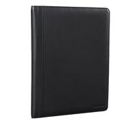 STILORD 'Malcolm' Leder Schreibmappe A4 Vintage Dokumentenmappe für Business Arbeit Meeting Konferenzmappe Organizer mit EC-Karten Fächer Echtleder, Farbe:schwarz