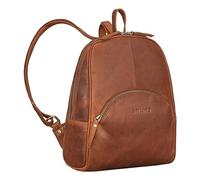 STILORD Margot Daypack Damen Leder Klein Vintage Rucksack für Frauen Anti-Diebstahl Rucksackhandtasche für Städtetrips Tagesrucksack Echtleder Farbe:Cognac - braun