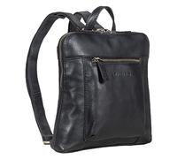 STILORD 'Marlene' Leder Rucksack Damen Elegant Rucksackhandtasche Damen Cityrucksack Vintage Handtasche Daypack Echtleder Damen Rucksack Modern, Farbe:schwarz