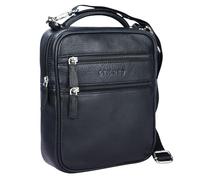 STILORD Mats Herren Handtasche Leder Vintage kleine Messenger Bag mit Tragegriff Tablettasche für 9.7 Zoll iPad DIN A5 Dokumente Umhängetasche aus echtem Leder Farbe:schwarz