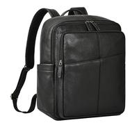 STILORD "Maurizio Großer Leder Rucksack Herren Business Laptoprucksack 15,6 Zoll Büro Uni Reisen Männer Arbeitsrucksack Echtleder mit Laptopfach & Trolley Halterung Farbe:schwarz