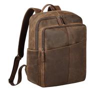 STILORD "Maurizio Großer Leder Rucksack Herren Business Laptoprucksack 15,6 Zoll Büro Uni Reisen Männer Arbeitsrucksack Echtleder mit Laptopfach & Trolley Halterung Farbe:zamora - braun