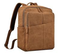 STILORD "Maurizio Großer Leder Rucksack Herren Business Laptoprucksack 15,6 Zoll Büro Uni Reisen Männer Arbeitsrucksack Echtleder mit Laptopfach & Trolley Halterung Farbe:tan-dunkelbraun