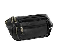 STILORD Maverick Leder Bauchtasche Gürteltasche Umhängetasche Hüfttasche Kameratasche Handy Reise Festival Trekking Damen Herren weiches Leder Farbe:schwarz