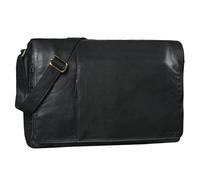 STILORD 'Maximus' XXL Ledertasche riesige Herren Umhängetasche Unitasche 17 18 19 21 Zoll Laptop Aktentasche Bürotasche Büffel Leder, Farbe:schwarz