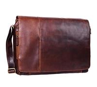 STILORD 'Maximus' XXL Ledertasche riesige Herren Umhängetasche Unitasche 17 18 19 21 Zoll Laptop Aktentasche Bürotasche Büffel Leder, Farbe:cognac - dunkelbraun