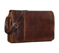 STILORD 'Maximus' XXL Ledertasche riesige Herren Umhängetasche Unitasche 17 18 19 21 Zoll Laptop Aktentasche Bürotasche Büffel Leder, Farbe:florida - braun