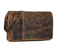 STILORD 'Maximus' XXL Ledertasche riesige Herren Umhängetasche Unitasche 17 18 19 21 Zoll Laptop Aktentasche Bürotasche Büffel Leder, Farbe:calais - braun