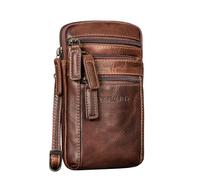 STILORD 'Mikael' 3-in-1 Brusttasche Herren Leder Umhängetasche Gürteltasche Handytasche zum Umhängen - Stilvoller Brust-Beutel Klein Schultertasche Männer aus Echtleder, Farbe:salerno - braun