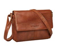 STILORD 'Miley' Elegante Kleine Umhängetasche Damen Leder Handtasche Cognac Ledertasche Klein Echtleder Damenhandtasche Crossbody Bag Schultertasche mit Reißverschluss