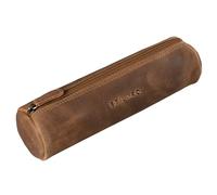 STILORD 'Miller' Federmappe Leder Rund Vintage Federmäppchen Rolle Lederetui Vintage Stifterolle Pencil Case Schlamperrolle aus Echtem Leder, Farbe:mittel - braun