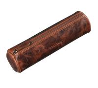 STILORD 'Miller' Federmappe Leder Rund Vintage Federmäppchen Rolle Lederetui Vintage Stifterolle Pencil Case Schlamperrolle aus Echtem Leder, Farbe:Kara - Cognac