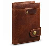 STILORD Milo Vintage Ledergeldbörse Herren/Portemonnaie mit Druckknopf/Brieftasche/Geldbörse Hochformat Antik Leder Farbe:mittel - braun