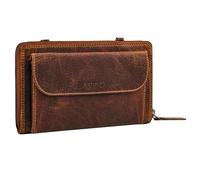STILORD Monica 4 in 1 Leder Geldbörse mit Handyfach Damen Clutch Geldbeutel zum Umhängen Schultertasche Klein Crossbody Portemonnaie für Frauen Handytasche Echtleder Farbe:luino - braun