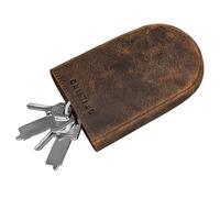 STILORD 'Monty' Schlüsselglocke Leder Schlüsseletui Groß für Herren Damen Schlüsselmäppchen Schlüsseltasche Autoschlüssel Schlüsselanhänger mit Schlüsselring, Farbe:Kreta - braun