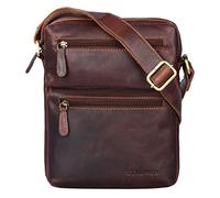 STILORD Moritz Kleine Ledertasche Umhängetasche braun Vintage Messenger Bag für Herren mit vielen Fächern für 10.1 Zoll Tablet iPad aus echtem Büffel-Leder Farbe:Cognac - Dunkelbraun