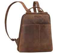 STILORD Nayla Kleiner Lederrucksack Damen Echtleder Daypack Frauen Rucksack Klein Tagesrucksack Elegant City Backpack Vintage Rucksäcke Leder mit Anti Diebstahl Fach Farbe:eichen - braun